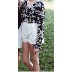 Navy Floral Open Back Romper